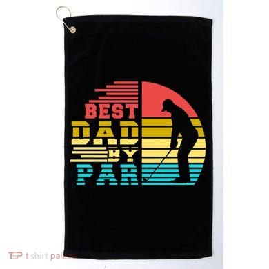 Best Dad By Par Retro Sunset Golf Towel