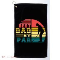 Best Dad By Par Retro Sunset Golf Towel thumb 0