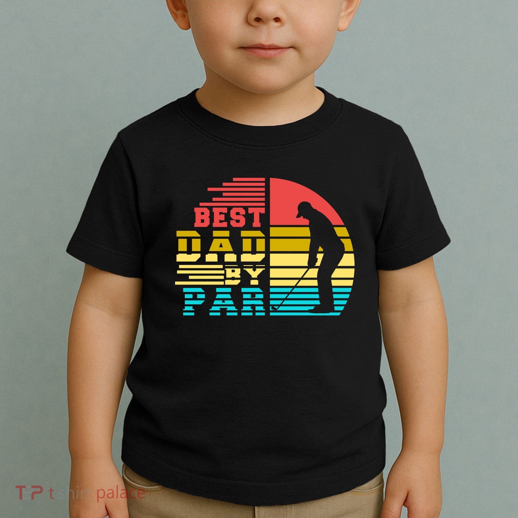 Best Dad By Par Retro Sunset Toddler T-Shirt