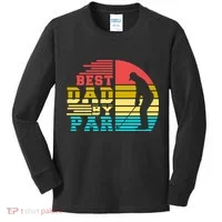 Best Dad By Par Retro Sunset Kids Long Sleeve Shirt thumb 0