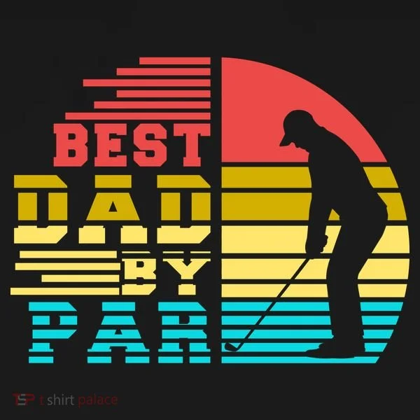 Best Dad By Par Retro Sunset Kids Long Sleeve Shirt