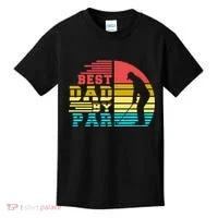 Best Dad By Par Retro Sunset Kids T-Shirt thumb 0