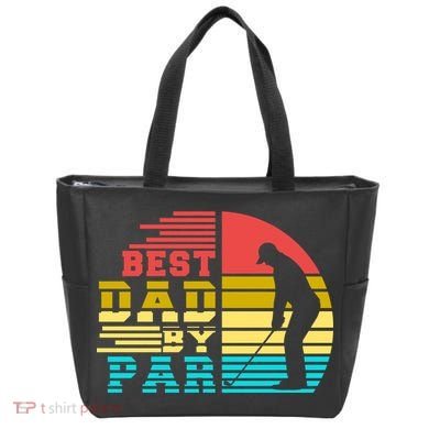 Best Dad By Par Retro Sunset Tote Bag