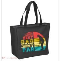 Best Dad By Par Retro Sunset Tote Bag thumb 2