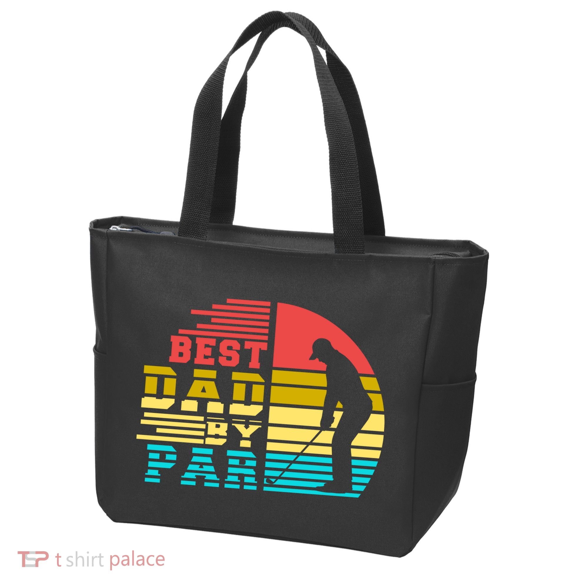Best Dad By Par Retro Sunset Tote Bag