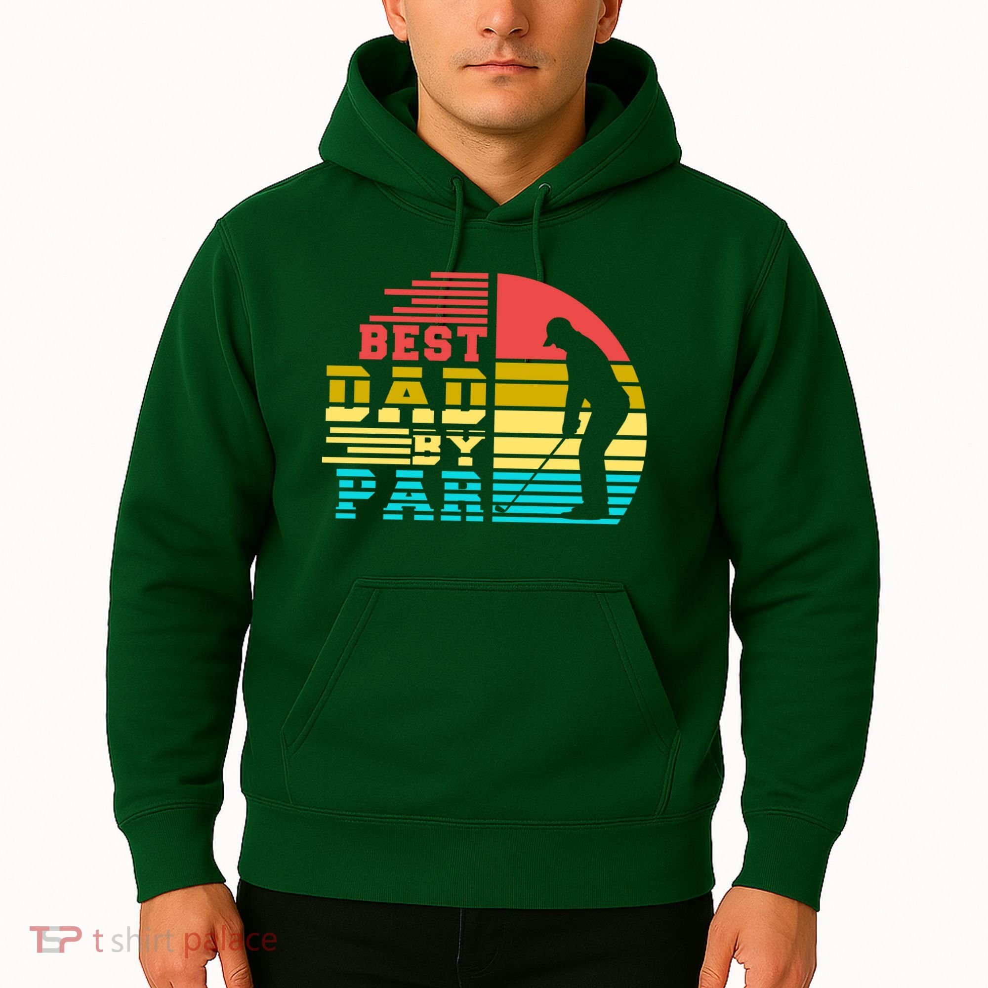 Best Dad By Par Retro Sunset Hoodie