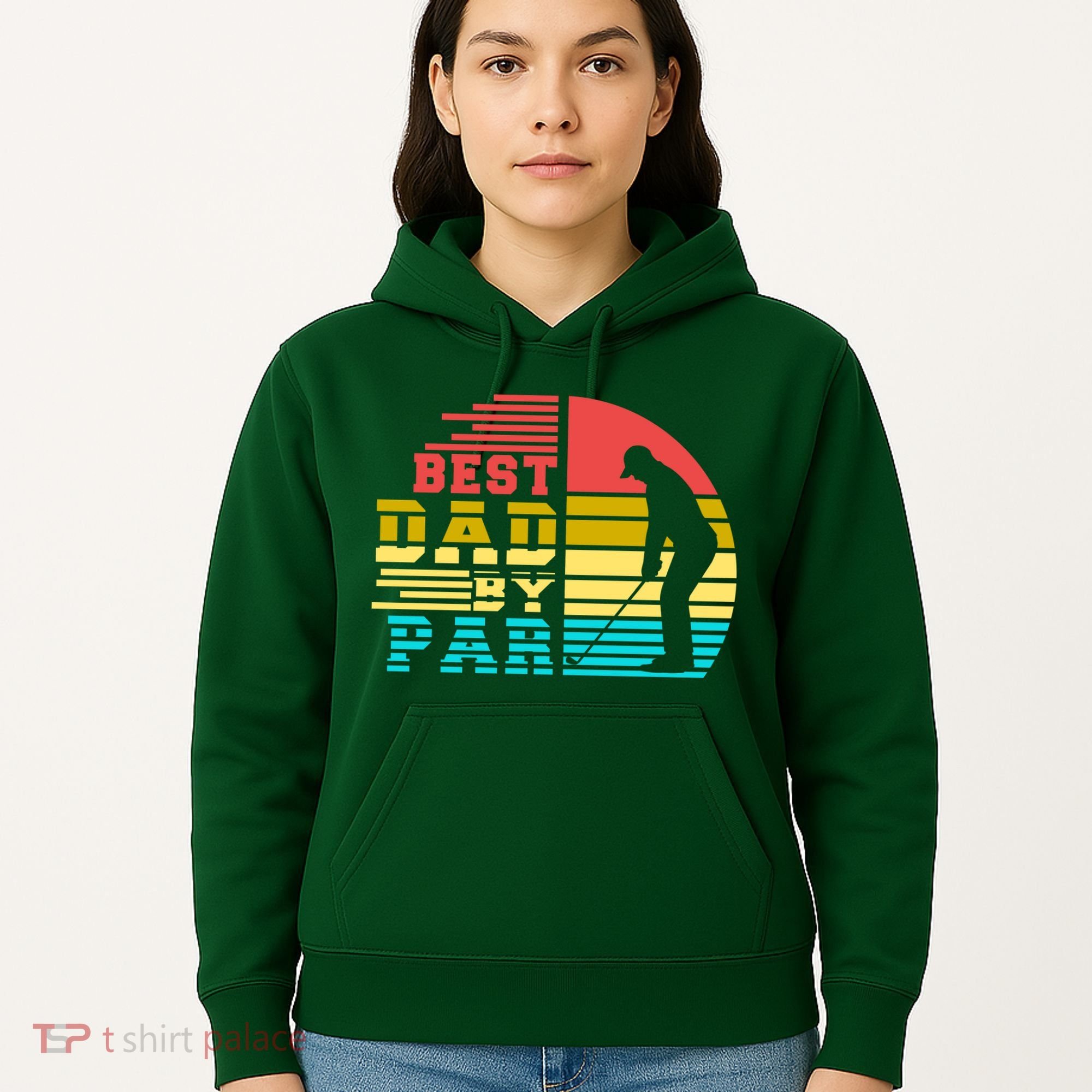 Best Dad By Par Retro Sunset Hoodie