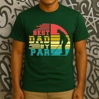 Best Dad By Par Retro Sunset T-Shirt thumb 3