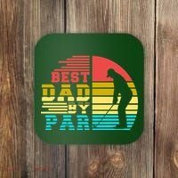 Best Dad By Par Retro Sunset Coaster thumb 0