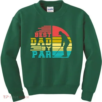 Best Dad By Par Retro Sunset Kids Sweatshirt