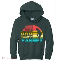 Best Dad By Par Retro Sunset Kids Hoodie thumb 0