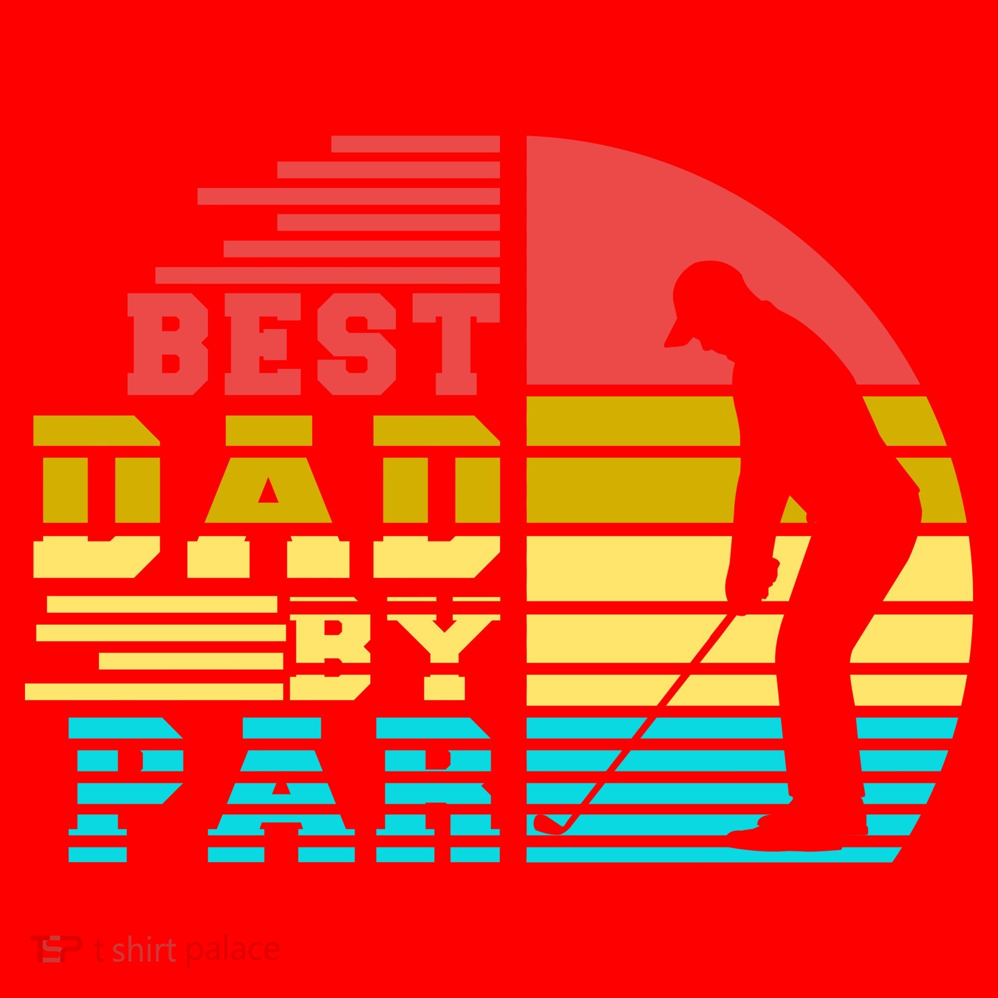 Best Dad By Par Retro Sunset Santa Hat