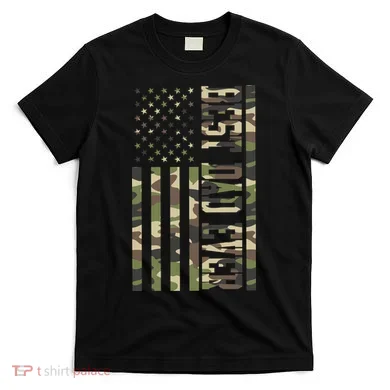 Best Dad Ever Army Flag T-Shirt