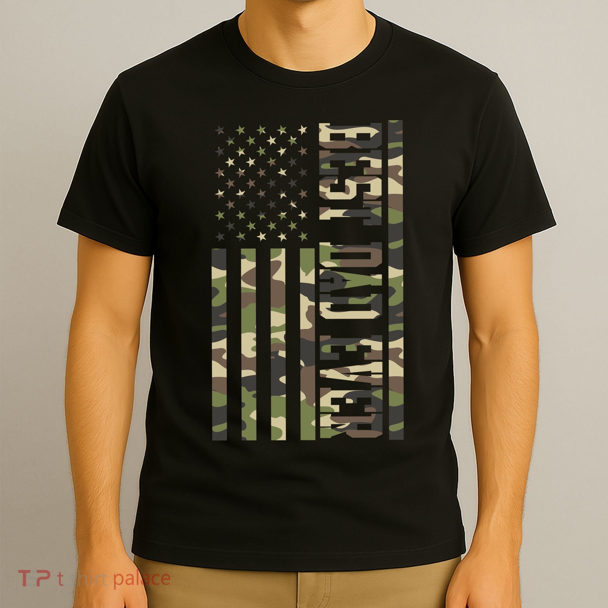 Best Dad Ever Army Flag T-Shirt
