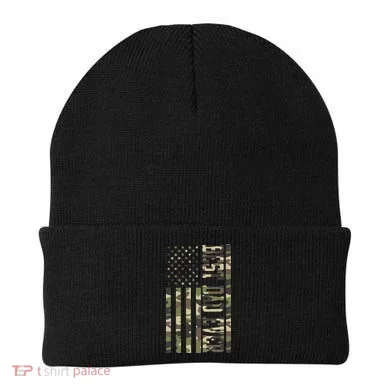 Best Dad Ever Army Flag Beanie