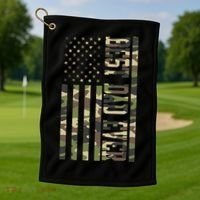 Best Dad Ever Army Flag Golf Towel thumb 1
