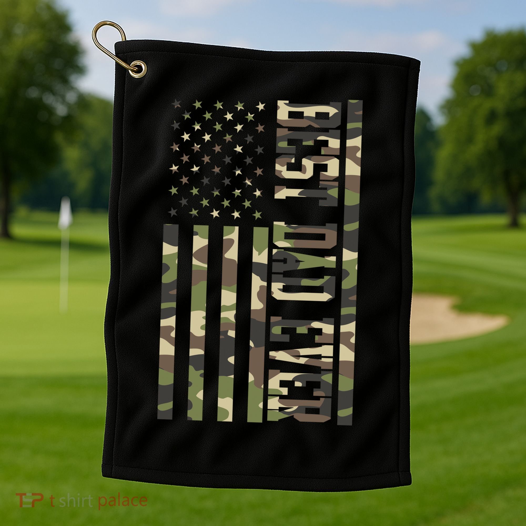 Best Dad Ever Army Flag Golf Towel
