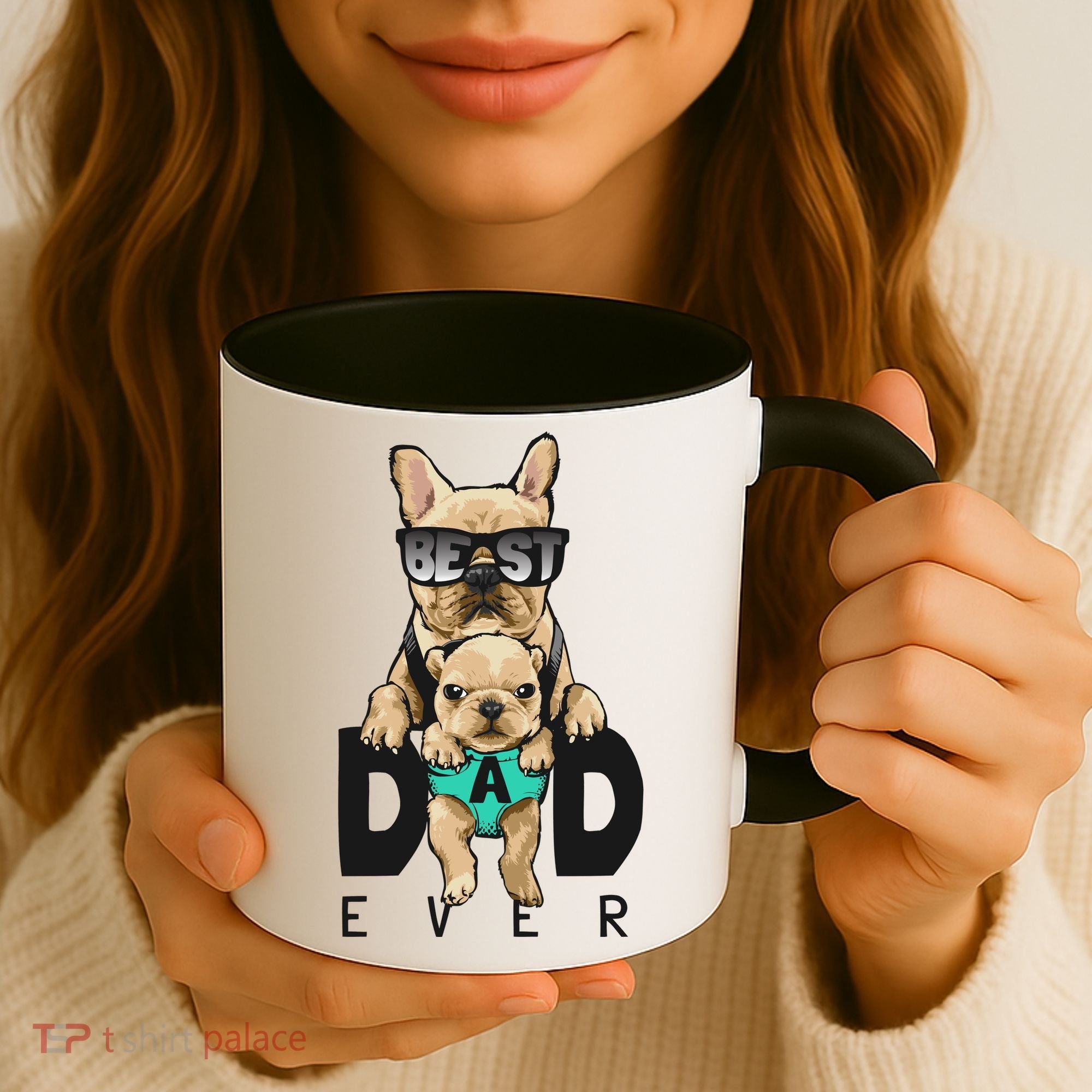Best Dad Ever Cute Funny Dog Pug Dad Coffee Mug