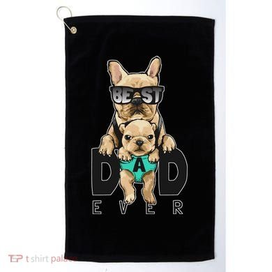Best Dad Ever Cute Funny Dog Pug Dad Golf Towel