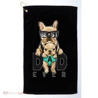 Best Dad Ever Cute Funny Dog Pug Dad Golf Towel thumb 0