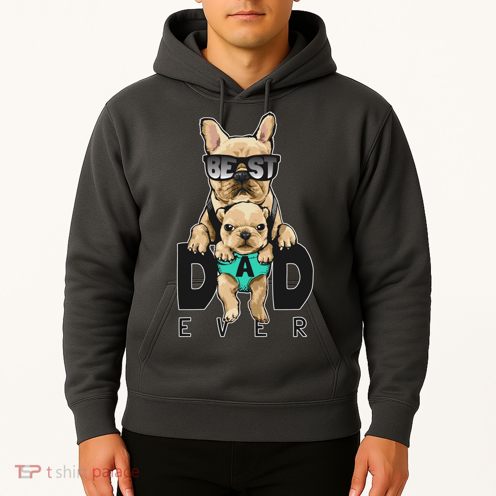 Best Dad Ever Cute Funny Dog Pug Dad Hoodie