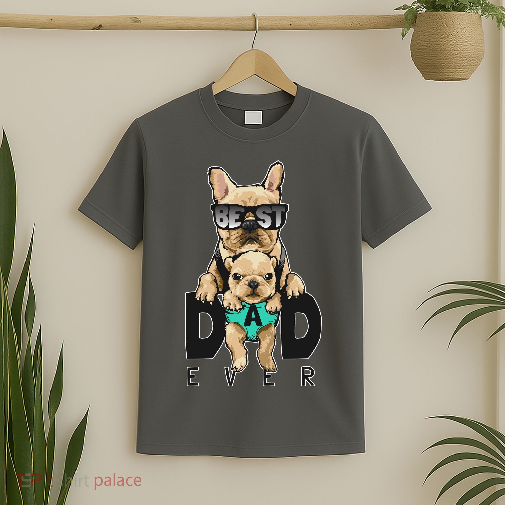 Best Dad Ever Cute Funny Dog Pug Dad T-Shirt