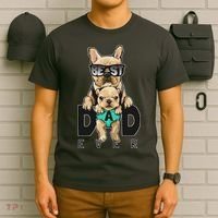 Best Dad Ever Cute Funny Dog Pug Dad T-Shirt thumb 6