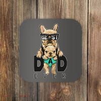 Best Dad Ever Cute Funny Dog Pug Dad Coaster thumb 0