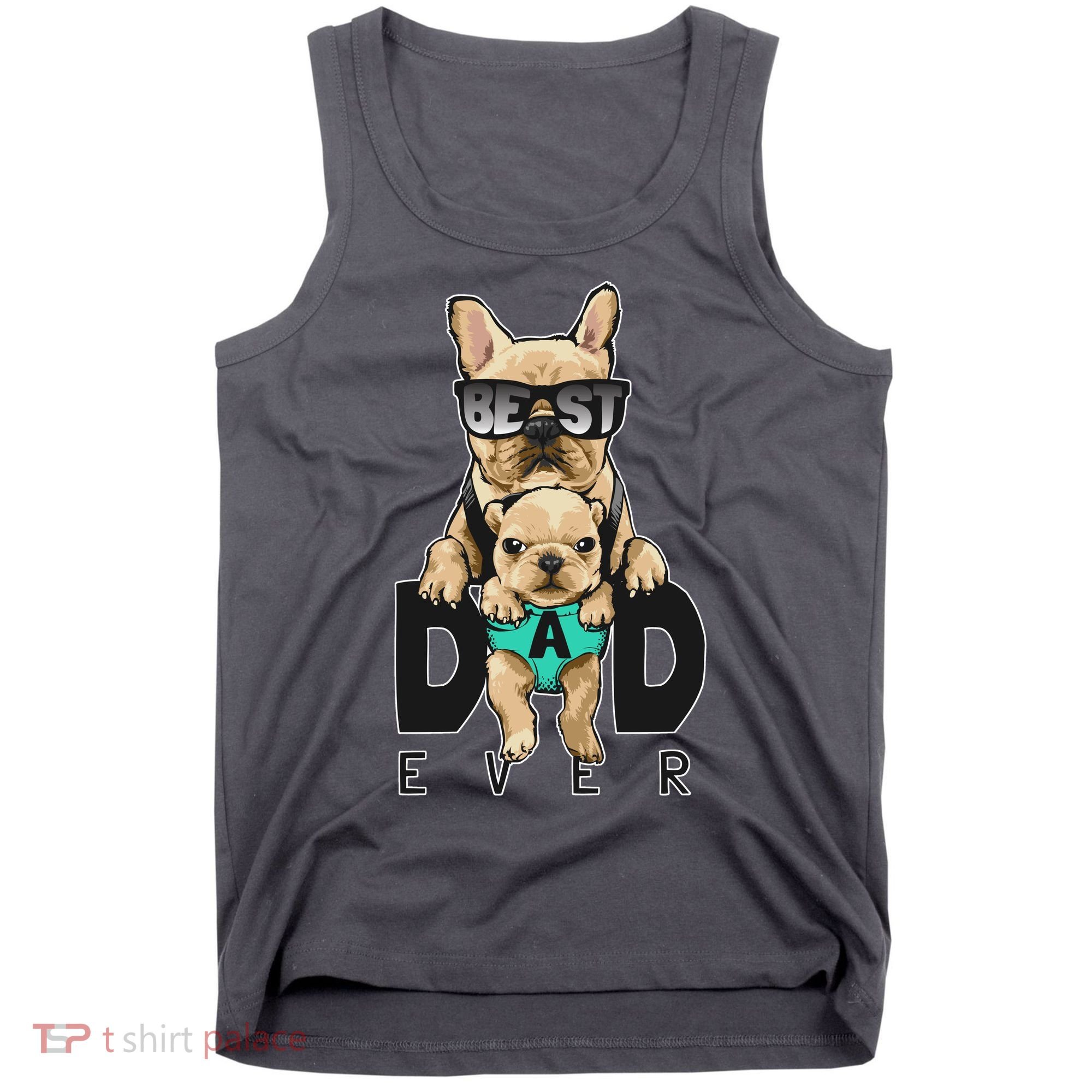 Best Dad Ever Cute Funny Dog Pug Dad Tank Top