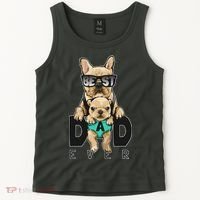Best Dad Ever Cute Funny Dog Pug Dad Tank Top thumb 2