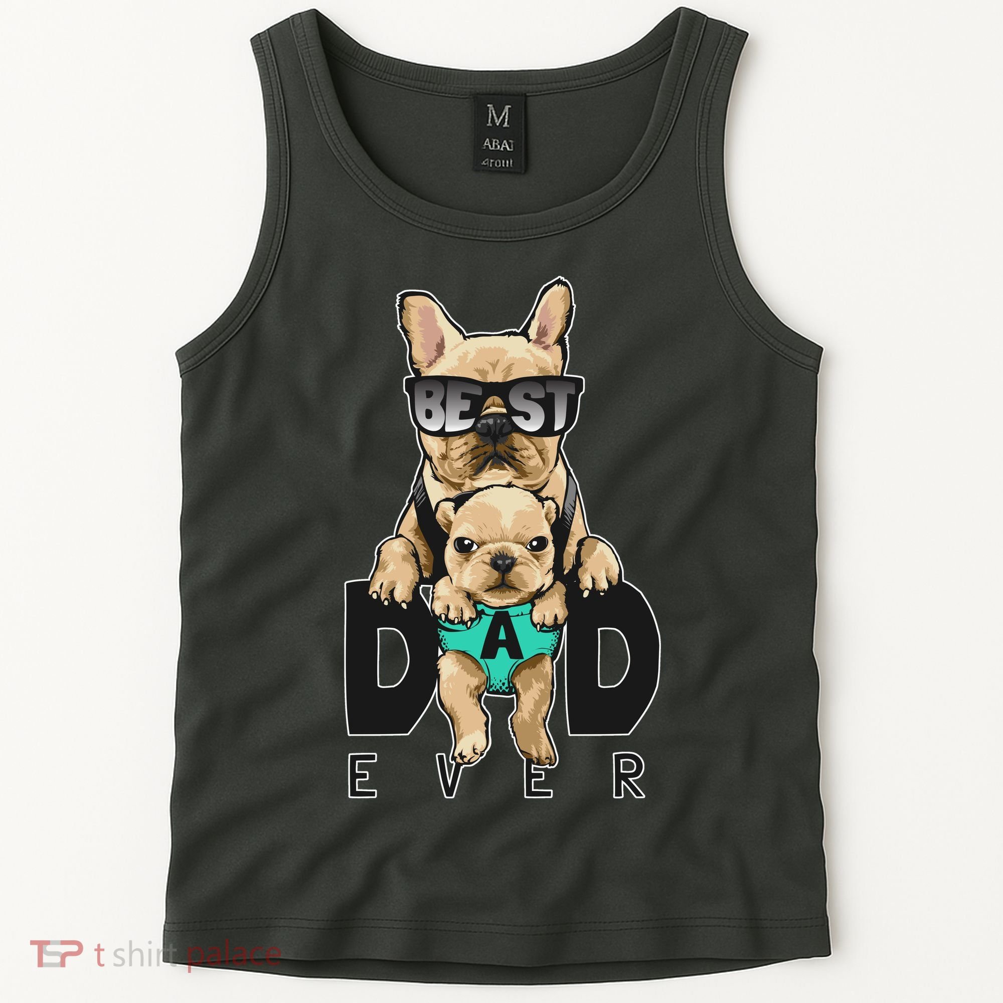 Best Dad Ever Cute Funny Dog Pug Dad Tank Top