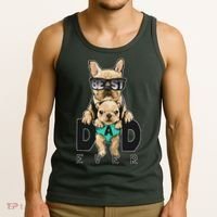 Best Dad Ever Cute Funny Dog Pug Dad Tank Top thumb 3