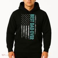 Best Dad Ever Distressed USA American Flag Hoodie thumb 2