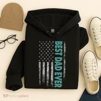 Best Dad Ever Distressed USA American Flag Hoodie thumb 4