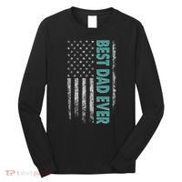 Best Dad Ever Distressed USA American Flag Long Sleeve Shirt thumb 0