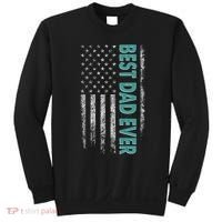 Best Dad Ever Distressed USA American Flag Sweatshirt thumb 0