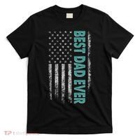 Best Dad Ever Distressed USA American Flag T-Shirt thumb 0