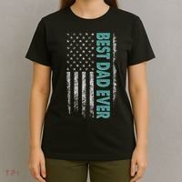 Best Dad Ever Distressed USA American Flag T-Shirt thumb 4