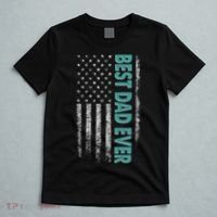 Best Dad Ever Distressed USA American Flag T-Shirt thumb 5