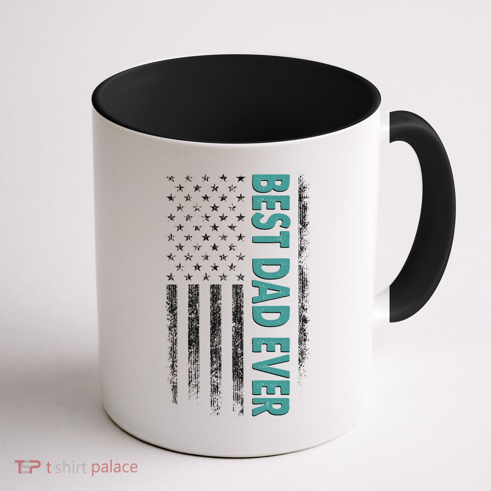 Best Dad Ever Distressed USA American Flag Coffee Mug