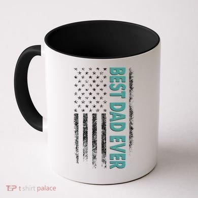 Best Dad Ever Distressed USA American Flag Coffee Mug
