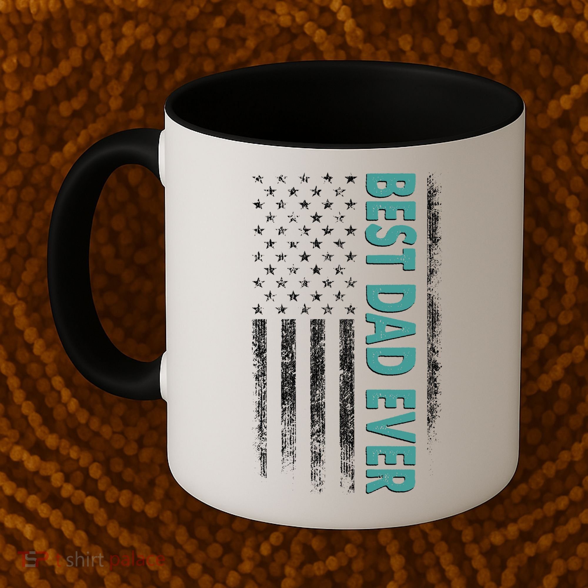 Best Dad Ever Distressed USA American Flag Coffee Mug