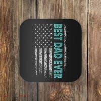 Best Dad Ever Distressed USA American Flag Coaster thumb 0