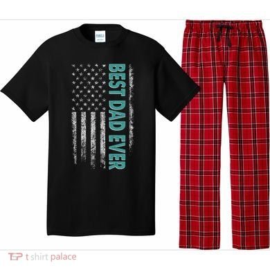 Best Dad Ever Distressed USA American Flag Pajama Set