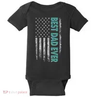 Best Dad Ever Distressed USA American Flag Baby Bodysuit thumb 0