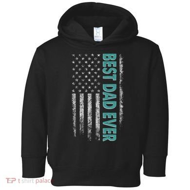 Best Dad Ever Distressed USA American Flag Toddler Hoodie