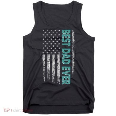 Best Dad Ever Distressed USA American Flag Tank Top