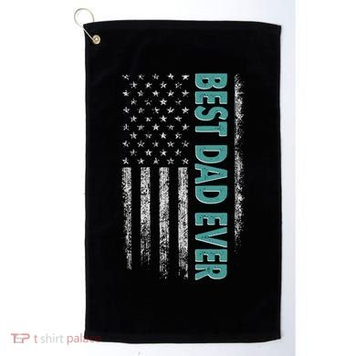 Best Dad Ever Distressed USA American Flag Golf Towel