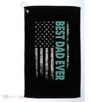 Best Dad Ever Distressed USA American Flag Golf Towel thumb 0