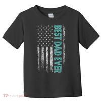 Best Dad Ever Distressed USA American Flag Toddler T-Shirt thumb 0
